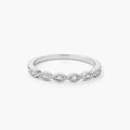 Rhodium Plated Sextus Marquise Delicate Stackable Ring